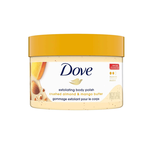 Dove Crushed Almond And Mango Butter  Exfoliating Body Polish 298g •