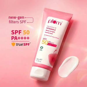 Plum Squalane And Vitamin E Dewy Bright Sunscreen 50ml SPF 50 PA+++ •