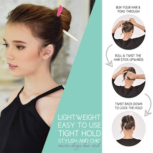 Large Size Stylish Hair Stick - Peach