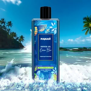 Panam Ocean Blue Shower Gel 250ml (Get 1 Free Loofah)