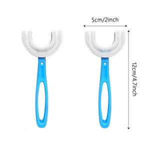 U-Shaped Silicone Toothbrush For Children - Blue