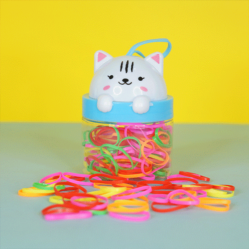 Multi-Color Rubber Hair Bands For Baby Girls - Sky Blue Jar
