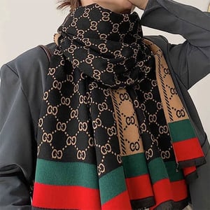 Trendy Korean Style Cashmere Shawl - Gucci Pattern