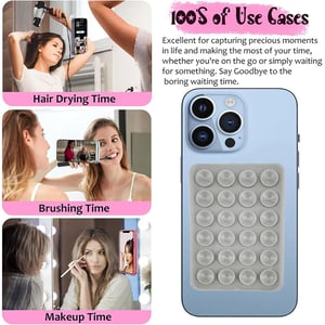 Adhesive Silicone Suction Phone Holder - Gray
