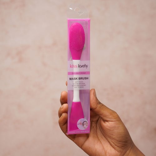 Kiss Lovely Double Silicone Head Facial Mask Brush - Magenta