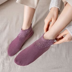 Breathable Lightweight Floor Socks - Dull Magenta
