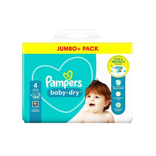 Pampers Jumbo Pack (Belt System) Size- 4 (9-14 KG) 84pcs•
