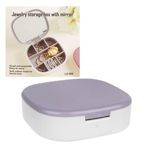Jewelry Storage Box With Mirror - Grey