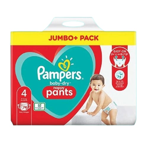 Pampers Jumbo Pack (Pant System) Size 4 (9-15KG) 74pcs•