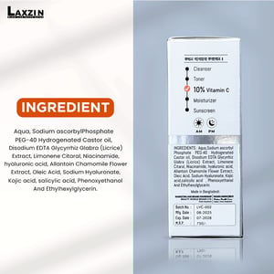 Laxzin Vitamin C 10% With Hyaluronic Acid Face Serum 30ml