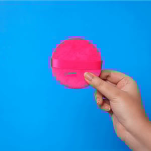 Kiss Lovely 2pcs Soft Makeup Puff Set - Purple & Hot Pink