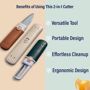 Multi-Purpose Fruit Peeler & Cutting Knife - Green