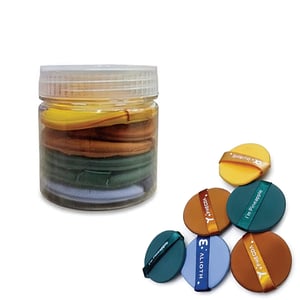 6pcs Multi-Color Round Shape Mini Finger Puff Set Box
