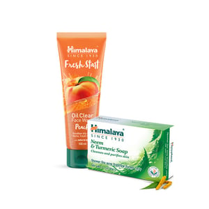 Himalaya Fresh Start Peach Facewash 100ml Get Himalaya Neem Soap 75gm Free