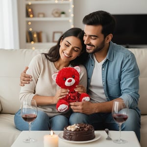Red Teddy Bear With Heart - Sequin Heart