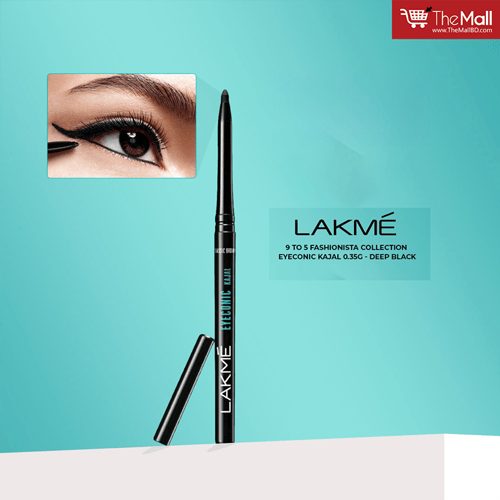 Lakme 9 To 5 Fashionista Collection Eyeconic Kajal 0.35g - Deep Black •
