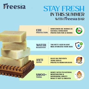 Freesia Olive Oil & Shea Butter Goat Milk Bathing Bar 100g ( Free Loofah)