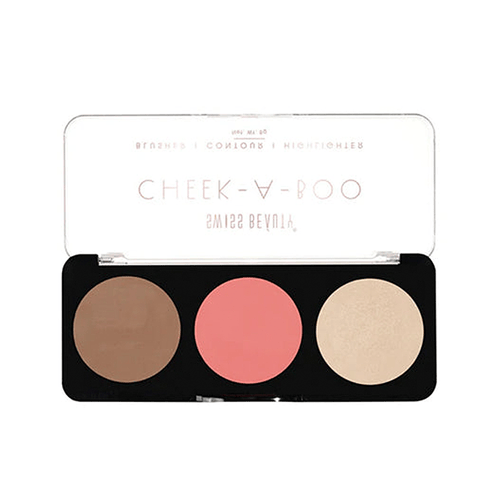 Swiss Beauty CHEEK A BOO Blusher Contour Highlighter Face Palette - 02 Face It Up Medium