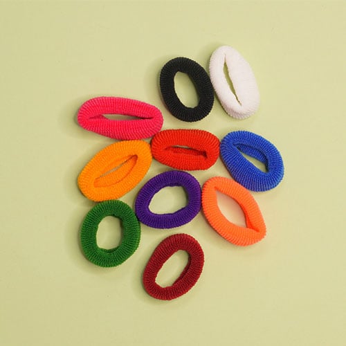 Multi-Colour Rubber Hair Band - 10pcs