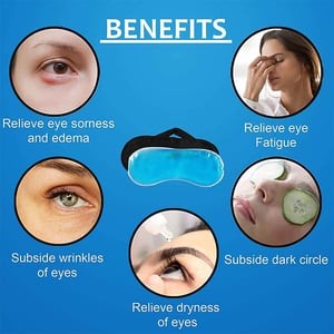 Adjustable Sleeping Eye Mask With Gel Pad - Sky Blue