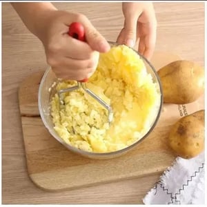 Stainless Steel Potato Masher With Plastic Handle - Pale Bronze