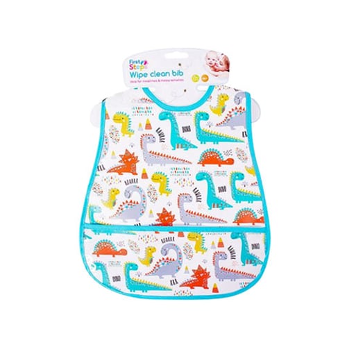 First Steps Wipe Clean Bib 6m+ - Animal
