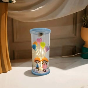 Romantic Couple Love Balloon Night Light - Sky Blue