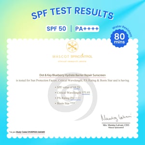 Dot & Key Blueberry Hydrate Barrier Repair Sunscreen SPF 50+ with Hyaluronic and Ceramides PA+++ 80g•