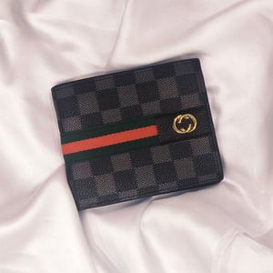 Check Printed Men’s Wallet - Black