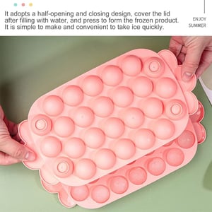 26 Grid Ice Ball Mould - Peach
