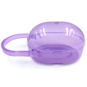 Silicone Nipple Soother With Holder & Storage Box - Purple