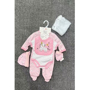 Honor Baby 6-9 Months Romper Suit 5pcs Set - Pink Pony