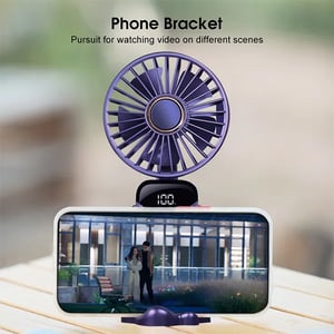 Led Digital Display Fan With Stand And Neck Strap - A18 •