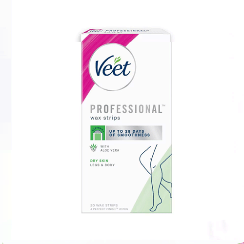 Veet Aloe Vera Hair Removal Wax Strips For Dry Skin 20 Strips •