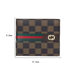 Check Printed Men’s Wallet - Chocolate