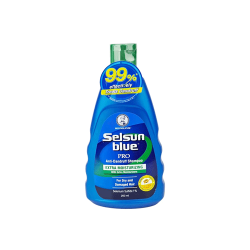 Selsun Blue Pro Extra Moisturising Anti Dandruff Shampoo For Dry And Damaged Hair 200ml •
