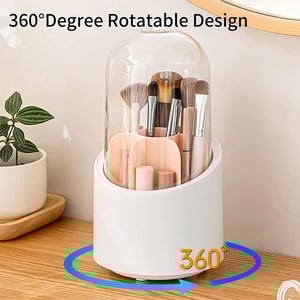360 Rotary Cosmetic Brush Storage Bucket - Blue