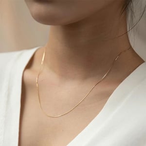 Herringbone Pattern Necklace - Thin