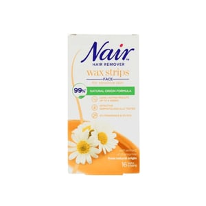 Nair Chamomile Face Wax Strips For Sensitive Skin 16 Wax Strips •