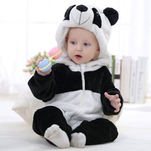 Baby Panda Costume Hooded Zip Up Jumpsuit