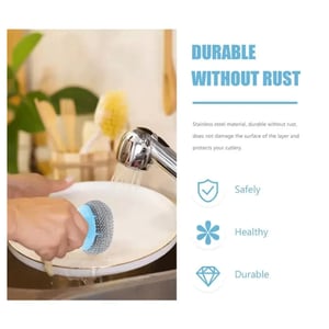 Plastic Handle Dish Cleaner - Teal Green