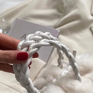 Fluffy Cozy Women PU Leather Handle Crossbody Bag