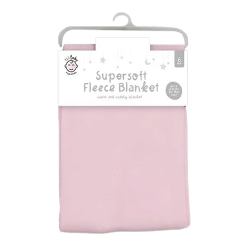 123 Baby Supersoft Fleece Blanket - Baby Pink 6m+