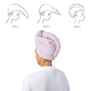 Ultra Soft Hair Wrap & Fleece Bath Towel - Light Baby Pink