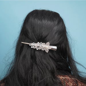 Flower Shape Rhinestone Hair Clip - Cristal
