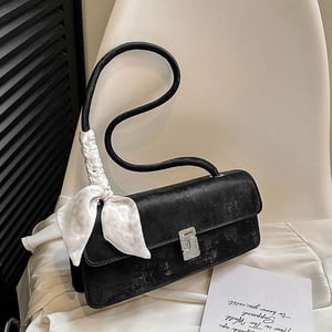 Velvet Finishing Stylish Bag For Women - Black