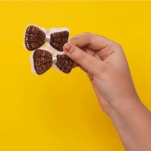 Bow Hair Clip 1pair - Brown