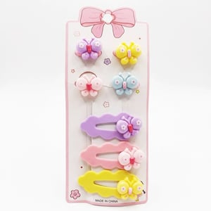 Children Hair Clips And Band Set - Butterfly