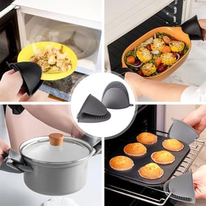 Silicone Heat Resistant Gloves 1 Pair - Gray