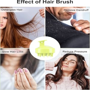 Sweet Beauty Silicone Hair Scalp Massage Brush - Yellow